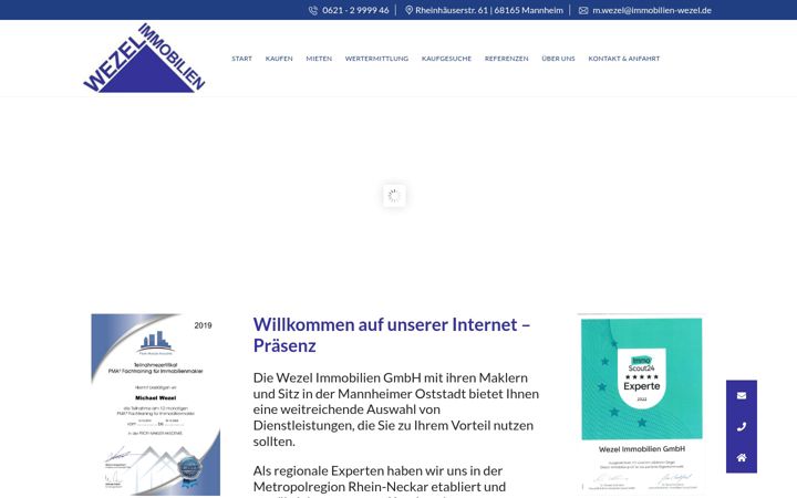 Screenshot of immobilien-wezel.de