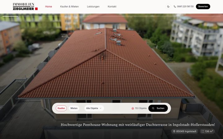 Skärmbild av immobilien-zieglmeier.de