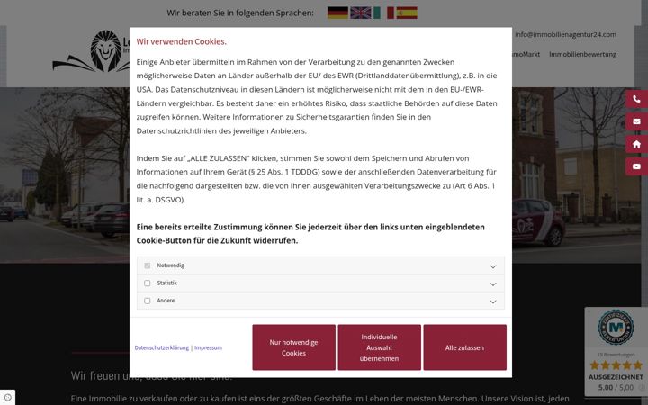 Screenshot of immobilienagentur24.com