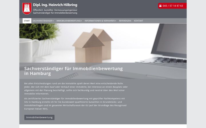 Screenshot of immobilienbewertung-hamburg.eu