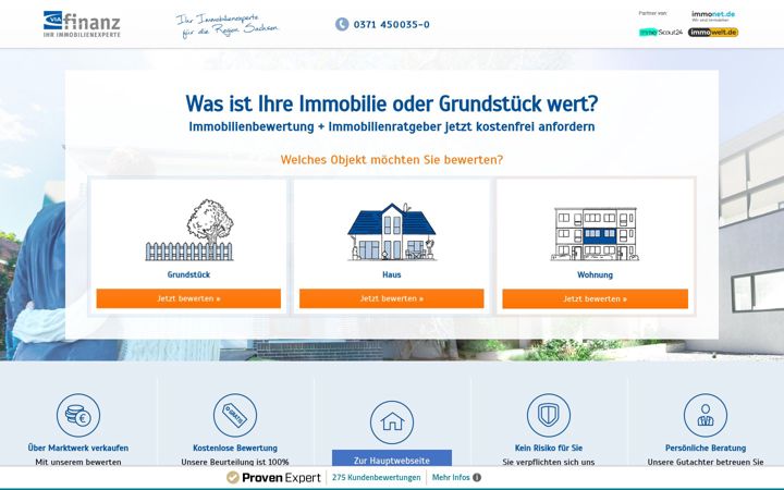 Screenshot of immobilienbewertung-viafinanz.de