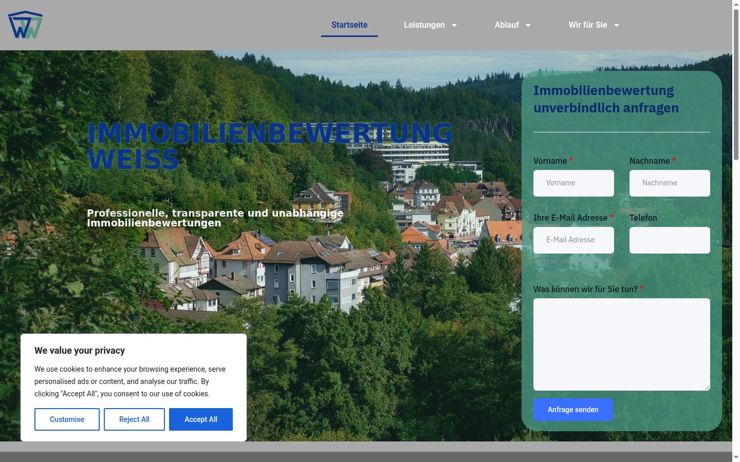 Screenshot of the consent banner shown before any interaction
