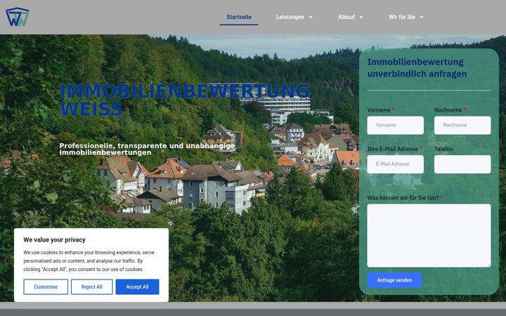 Screenshot of immobilienbewertung-weiss.de