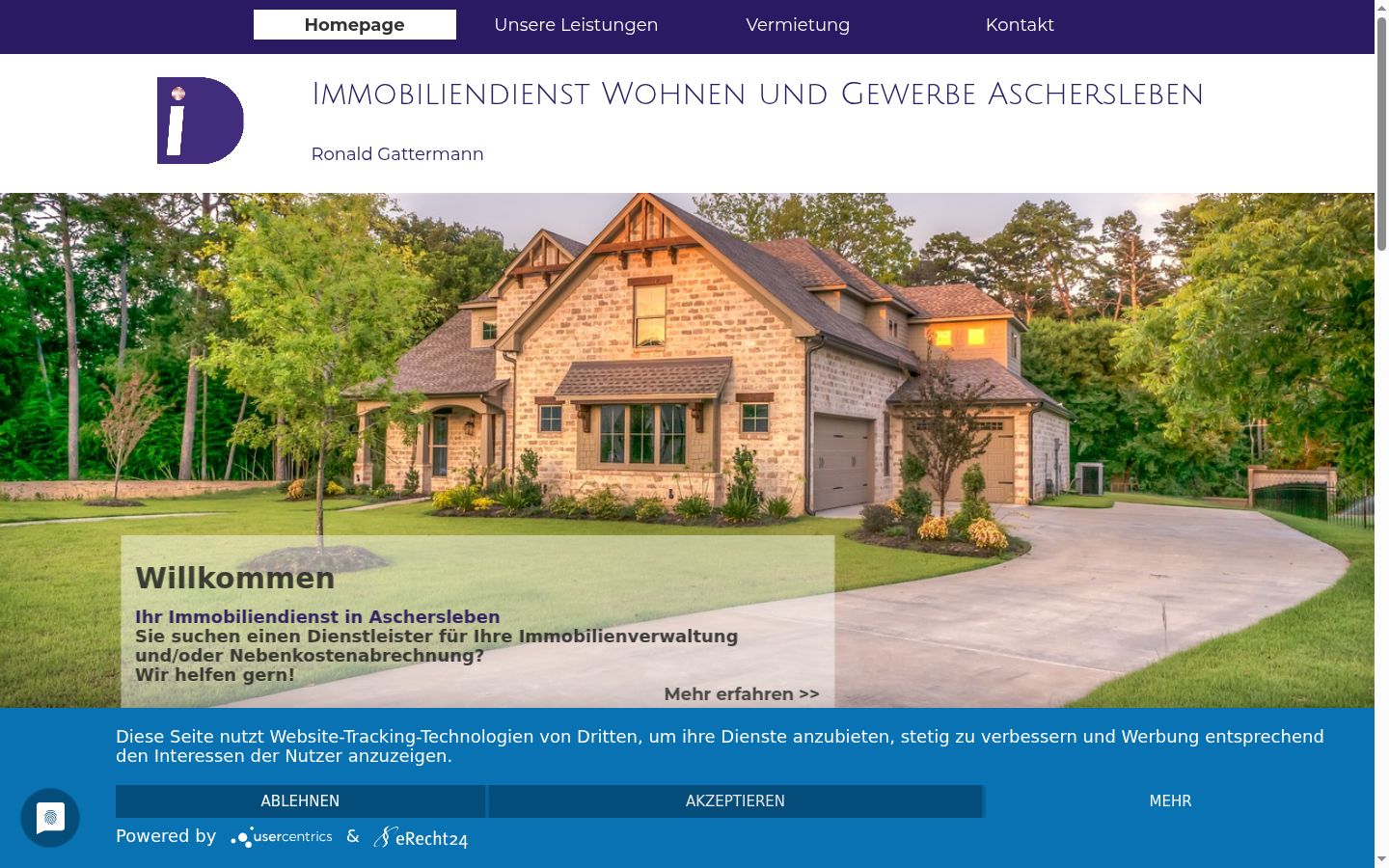 Screenshot of the consent banner shown before any interaction