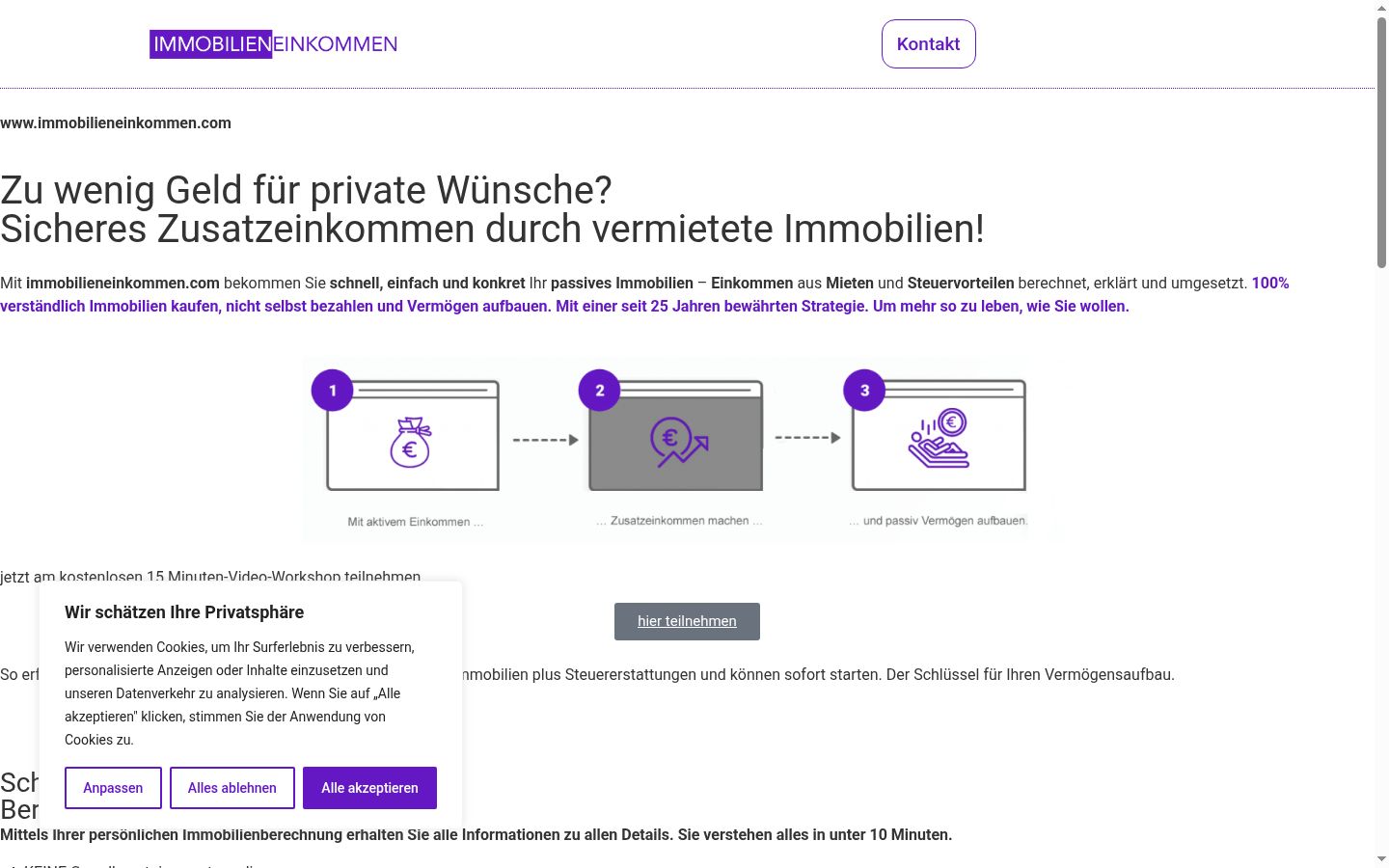 Screenshot of the consent banner shown before any interaction