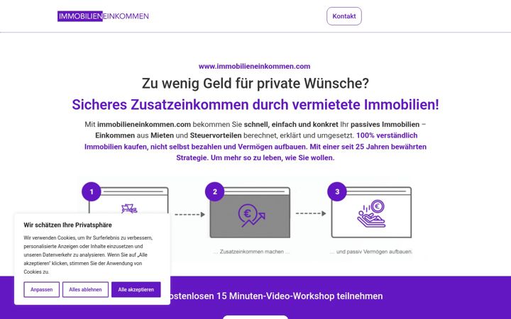 Screenshot of immobilieneinkommen.com