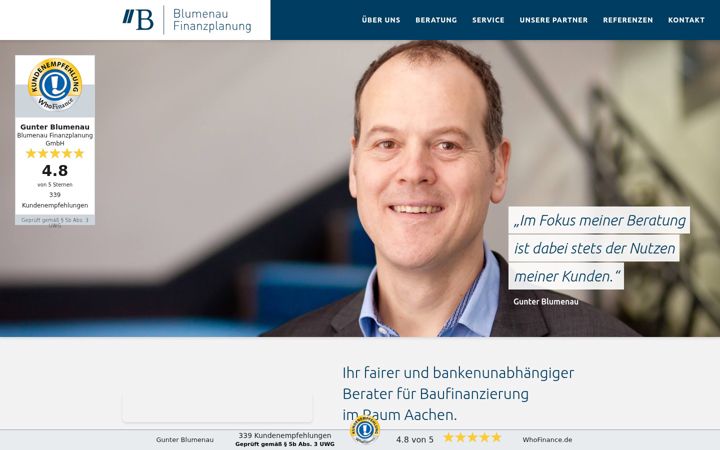 Screenshot of immobilienfinanzierung-aachen.de