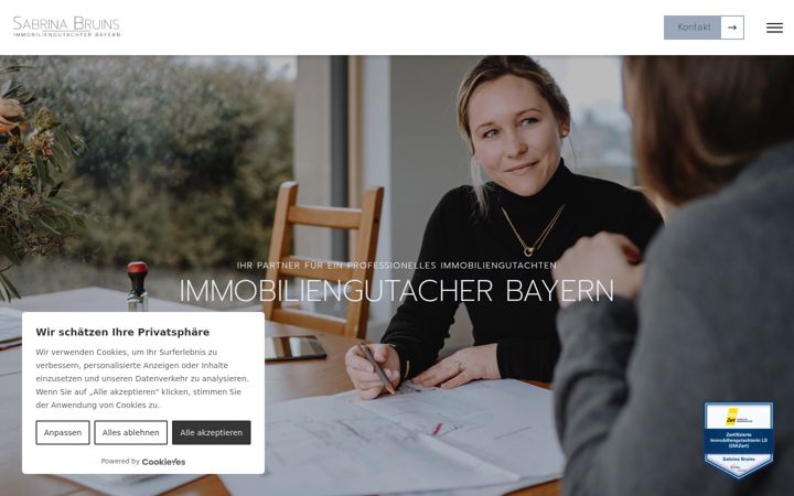 Screenshot of immobiliengutachter-bayern.de