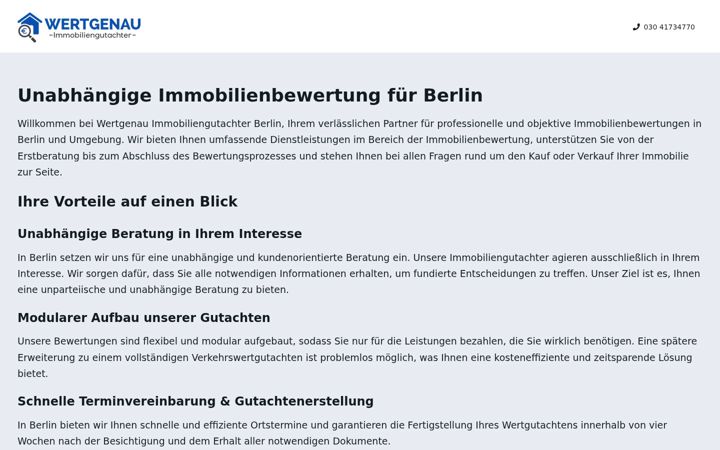 Snímek obrazovky immobiliengutachterberlin.com