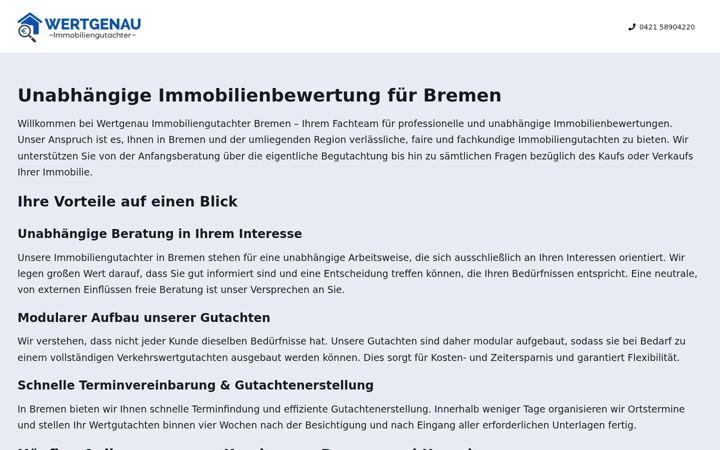 Screenshot of immobiliengutachterbremen.com