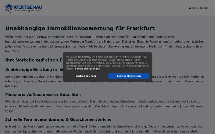 Screenshot of immobiliengutachterfrankfurt.com