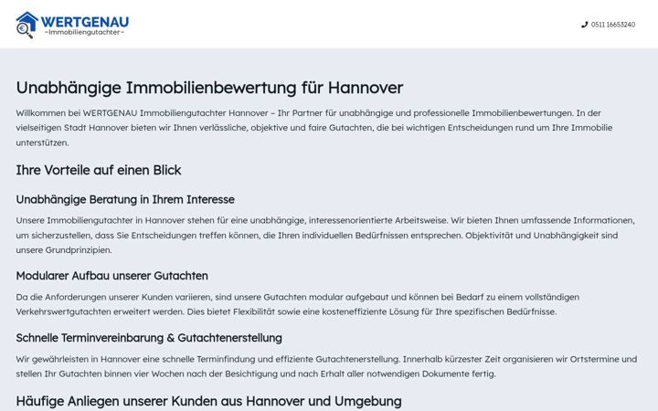 Screenshot of immobiliengutachterhannover.com