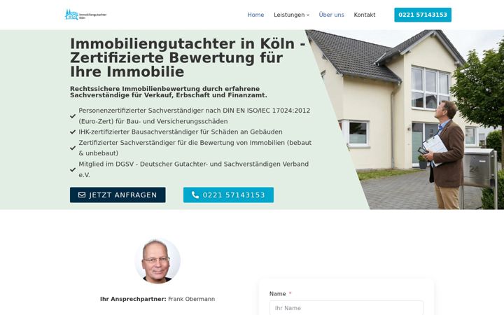Screenshot of immobiliengutachterkoeln.de