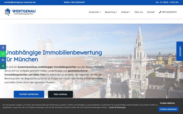 Screenshot of immobiliengutachtermuenchen.com