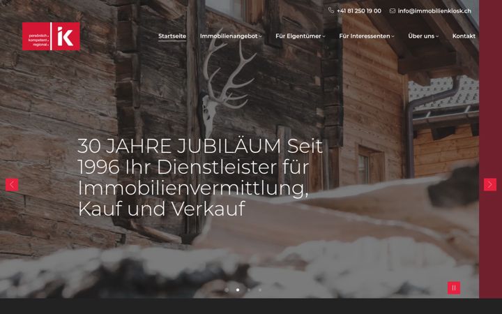 Screenshot of immobilienkiosk.ch