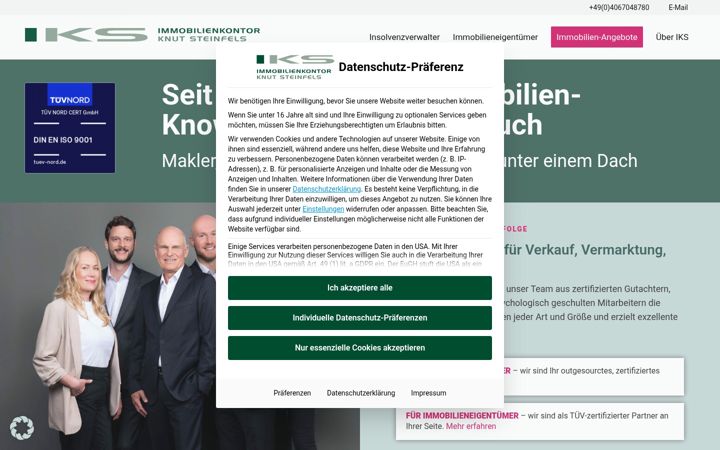 Screenshot of immobilienkontor-ks.de