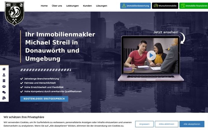 Screenshot of immobilienmakler-donauwoerth.de