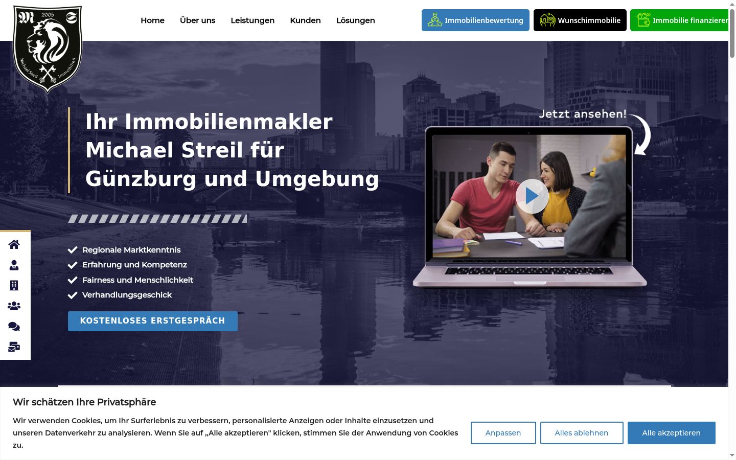 Screenshot of the consent banner shown before any interaction