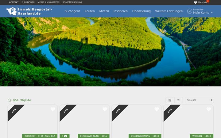 Screenshot of immobilienportal-saarland.de