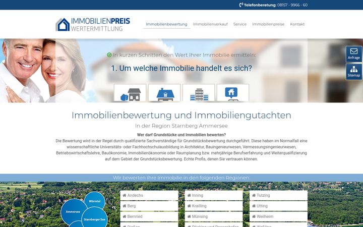 Screenshot of immobilienpreis-ermittler.de