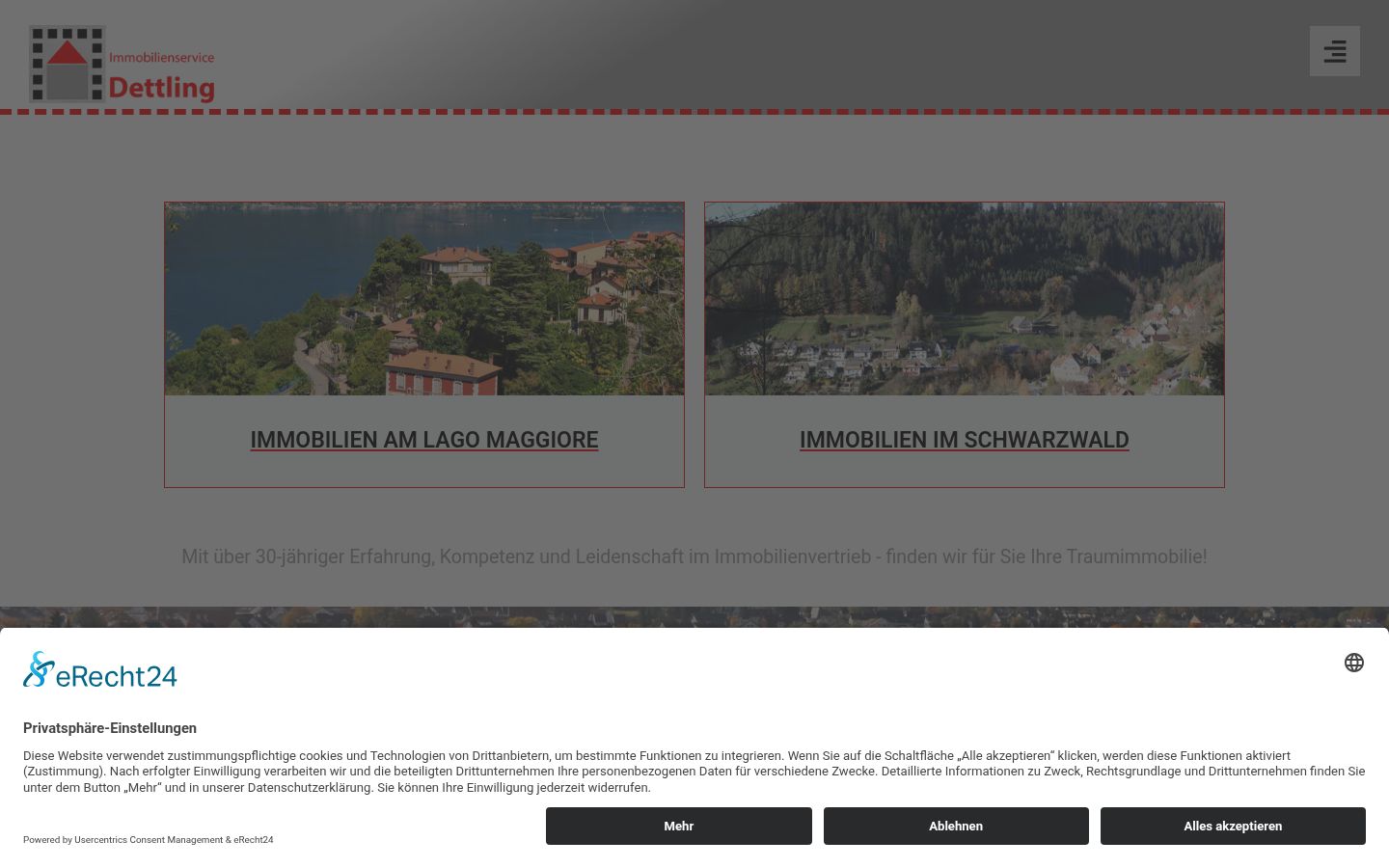 Screenshot del banner di consenso mostrato prima di qualsiasi interazione