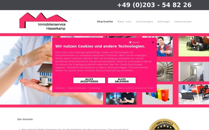 Screenshot of immobilienservice-hasselkamp.de