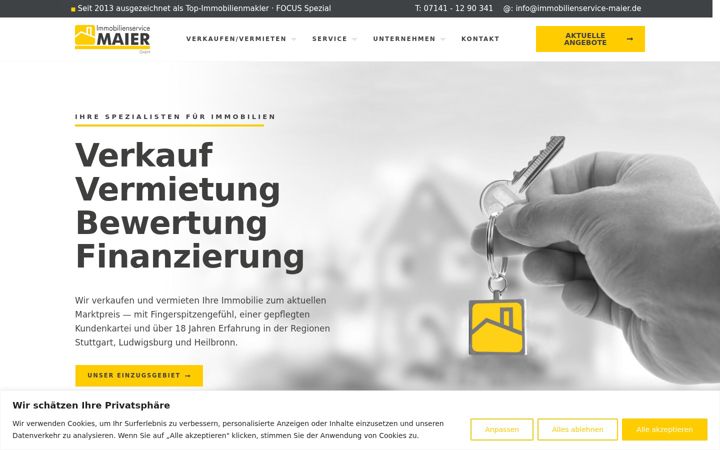 Screenshot of immobilienservice-maier.de