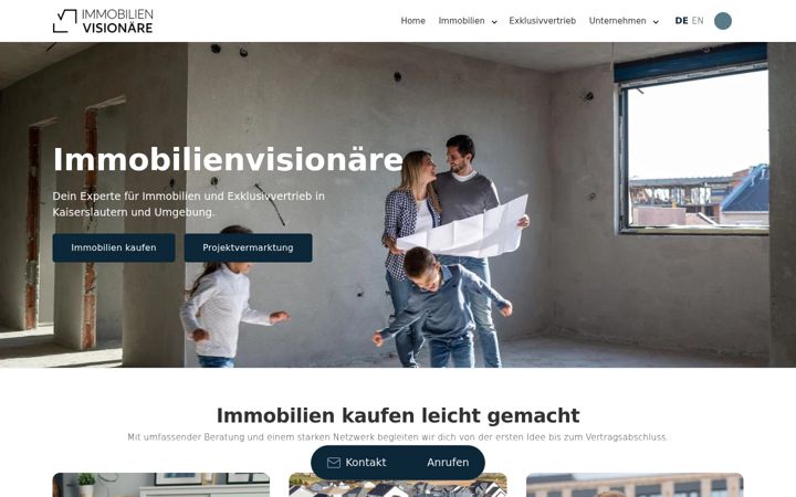 Screenshot of immobilienvisionaere.de