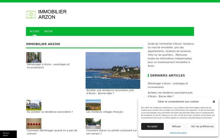 Snímek obrazovky immobilier-arzon.com