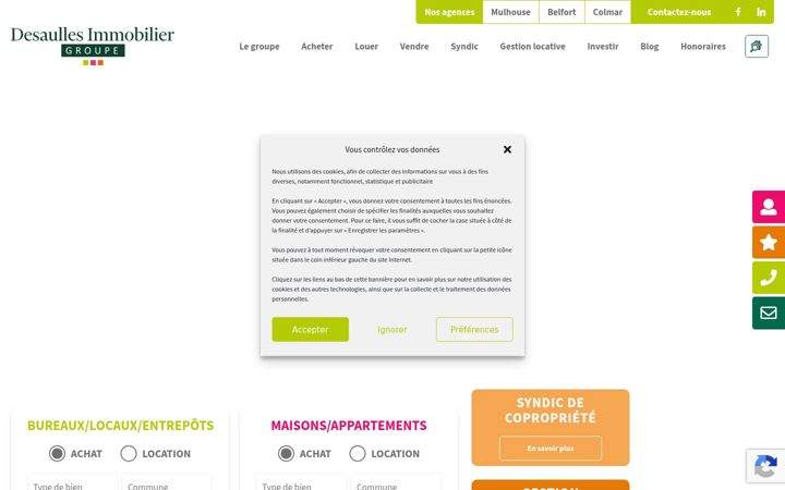 Screenshot of immobilier-desaulles.fr