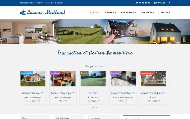 Snímek obrazovky immobilier-lacroix-meilland.com