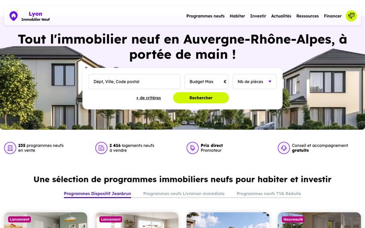 Screenshot of immobilier-neuf-lyon.com
