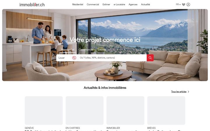 Screenshot of immobilier.ch
