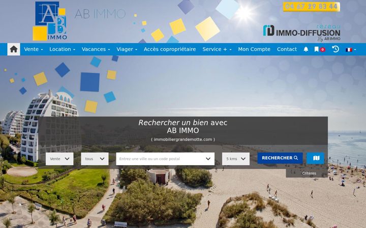 Screenshot of immobiliergrandemotte.com
