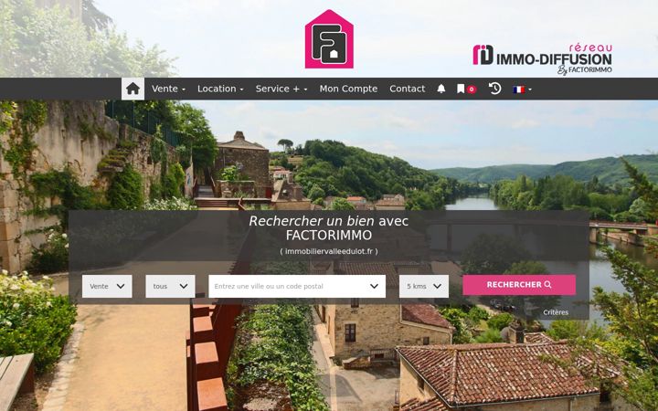 Screenshot of immobiliervalleedulot.fr