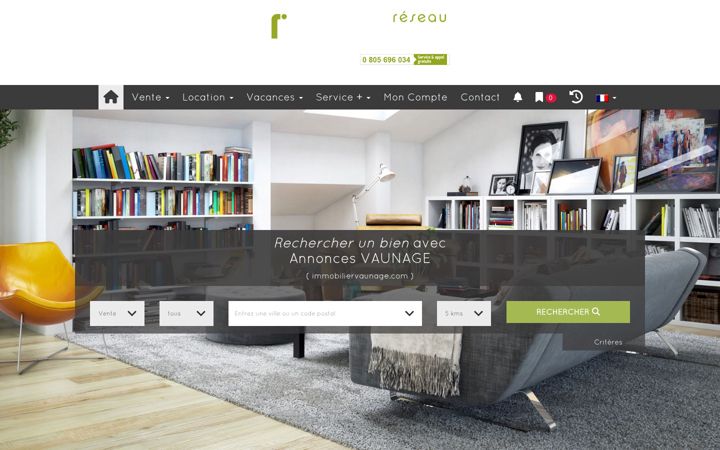 Screenshot of immobiliervaunage.com