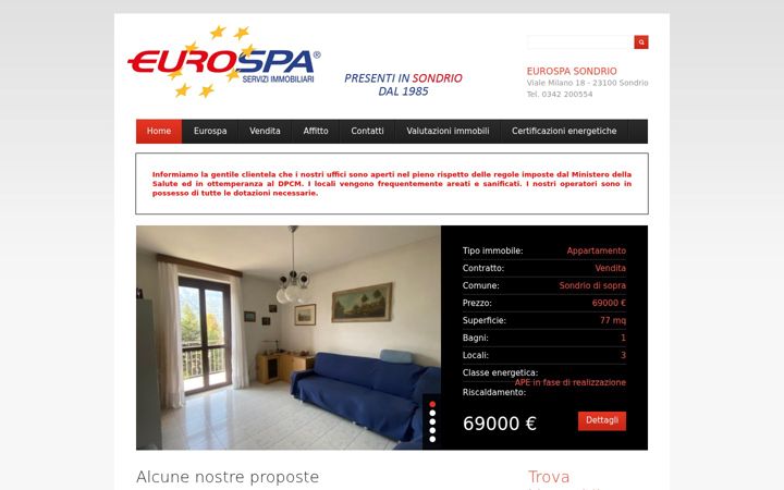 Screenshot of immobilivaltellina.it