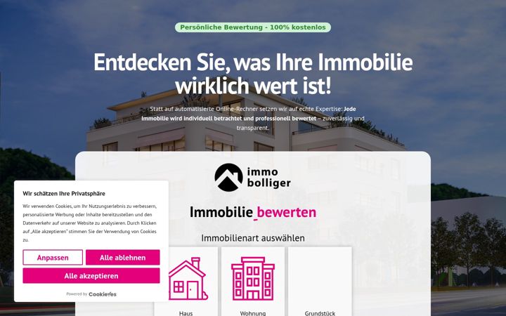 Screenshot of immobolliger-bewertung.ch