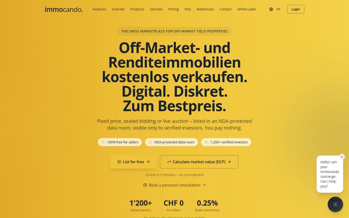 Screenshot of immocando.ch
