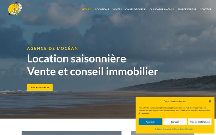 Captura de ecrã de immocapferret-ocean.com