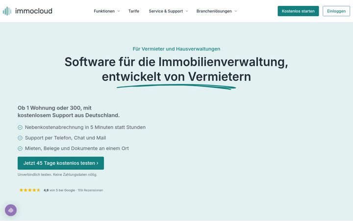 Screenshot of immocloud.de