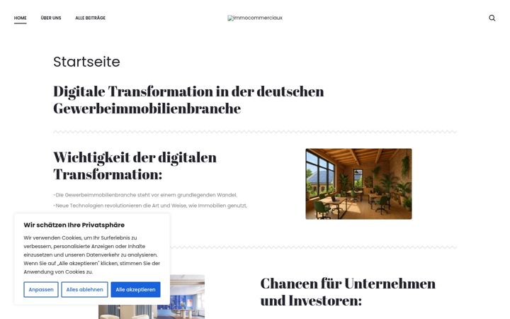 Screenshot of immocommerciaux.de