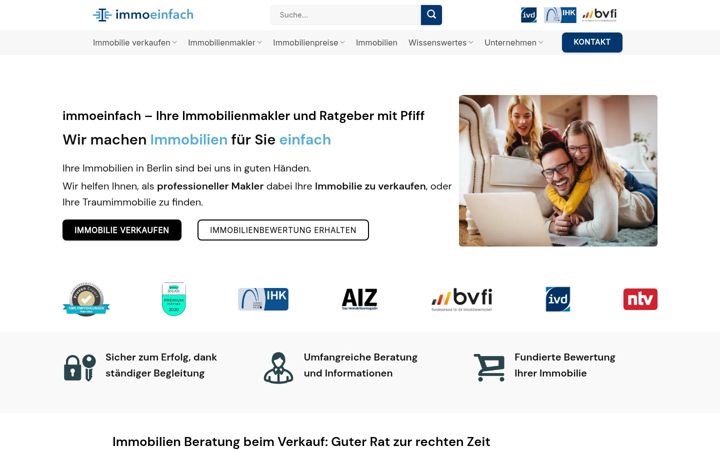 Screenshot of immoeinfach.de