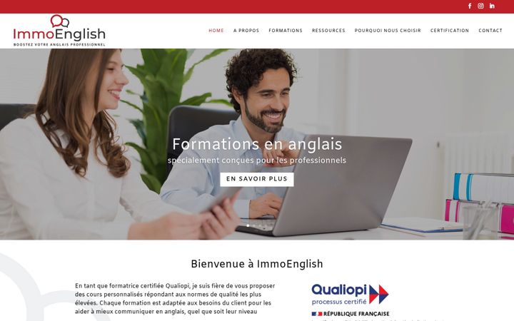 Screenshot van immoenglish.com