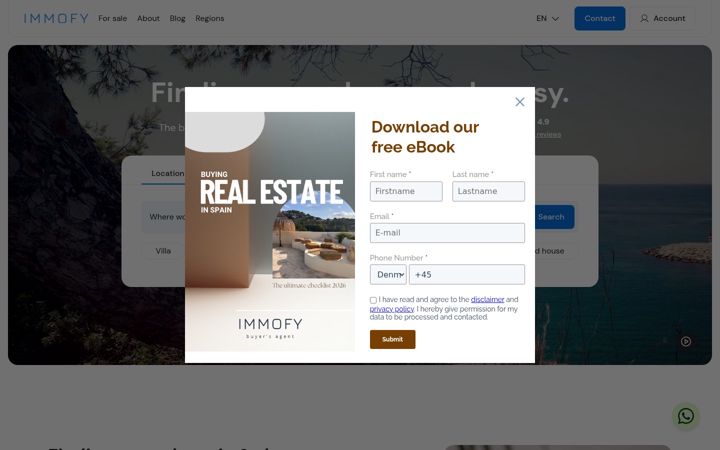 Screenshot of immofy.eu