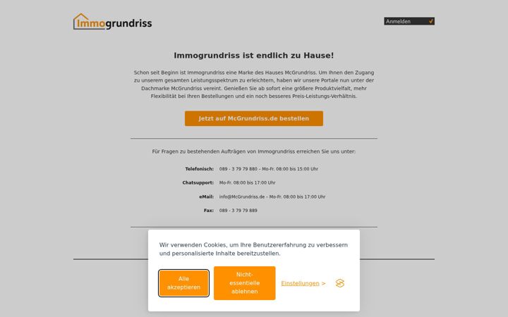 Screenshot of immogrundriss.de