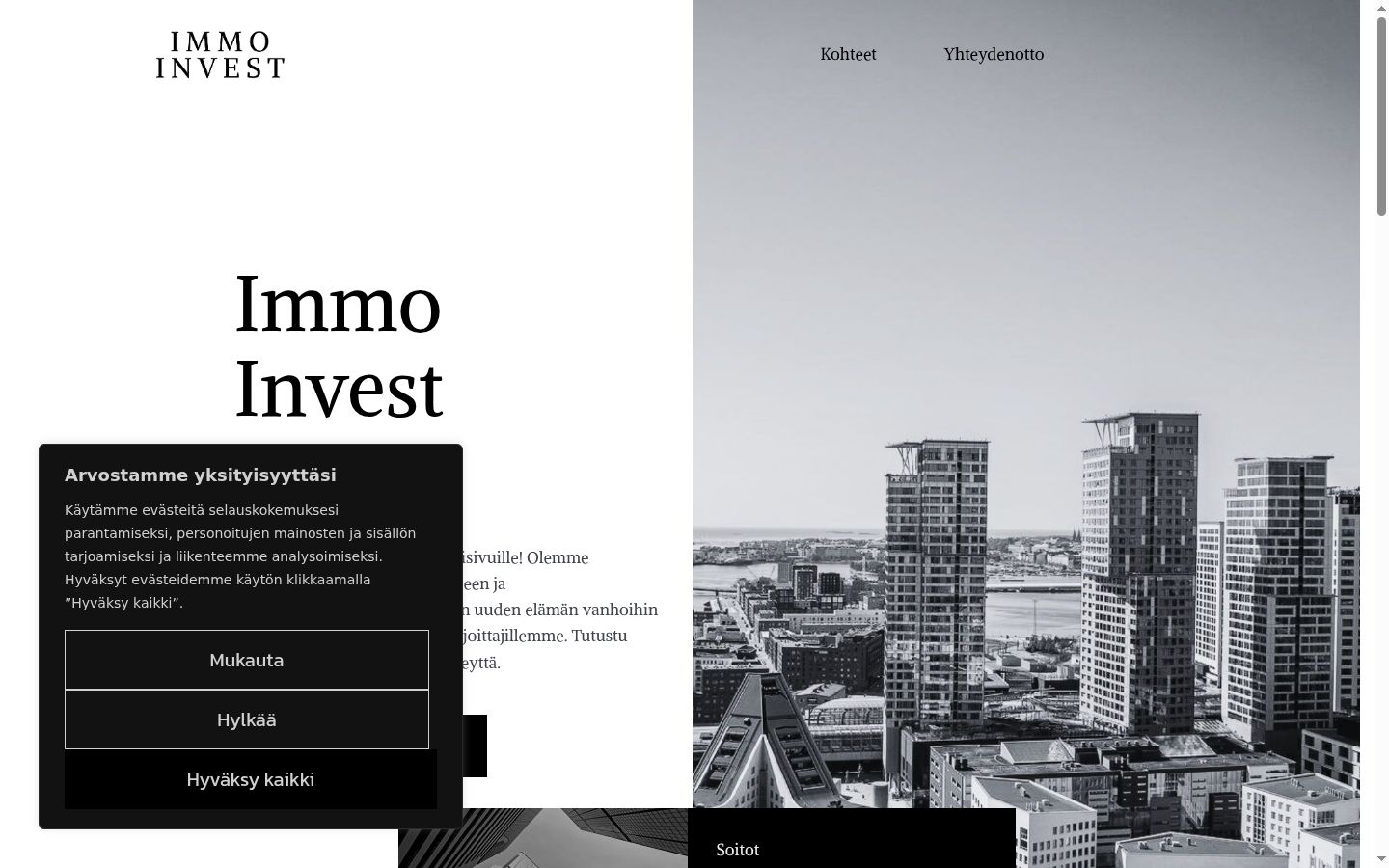 Screenshot tal-banner tal-kunsens muri qabel kwalunkwe interazzjoni