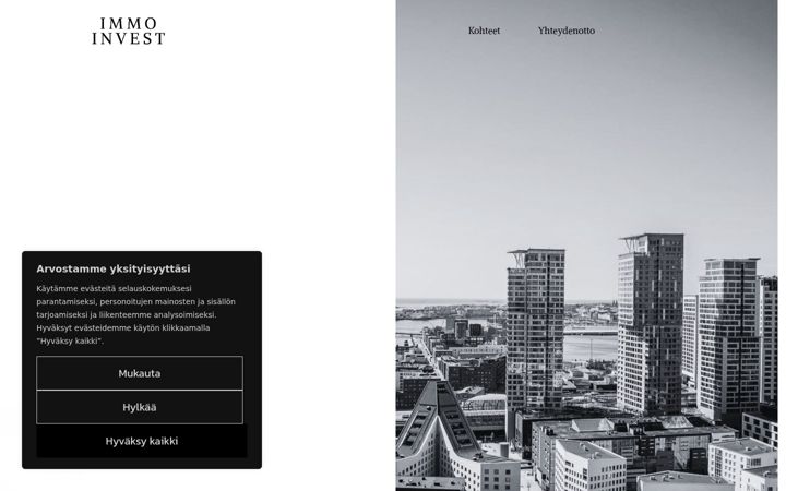 Screenshot of immoinvest.fi