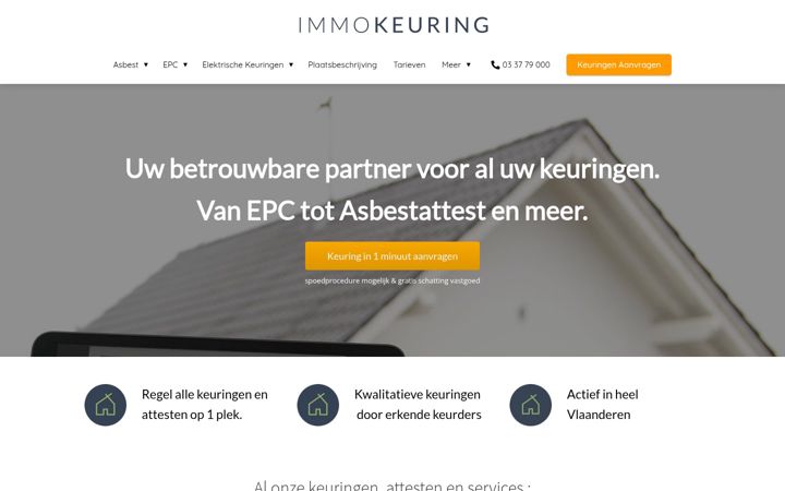 Screenshot of immokeuring.be