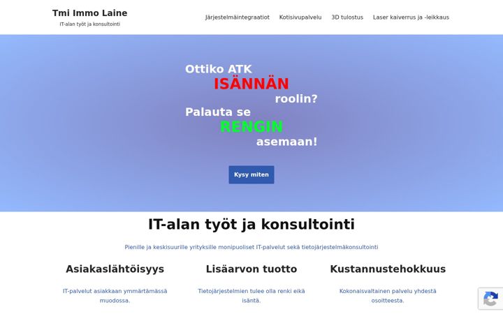 Screenshot of immolaine.fi